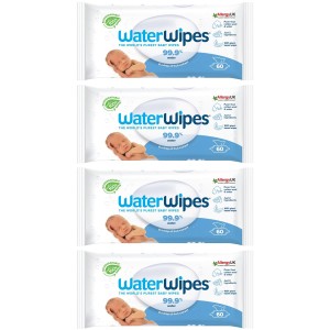 WaterWipes BIO Lingettes humides 60 pièces, 4 paquets de 60 (240 pièces)